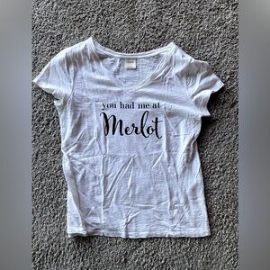 Soma White Graphic Tee - "You Had Me at Merlot"
